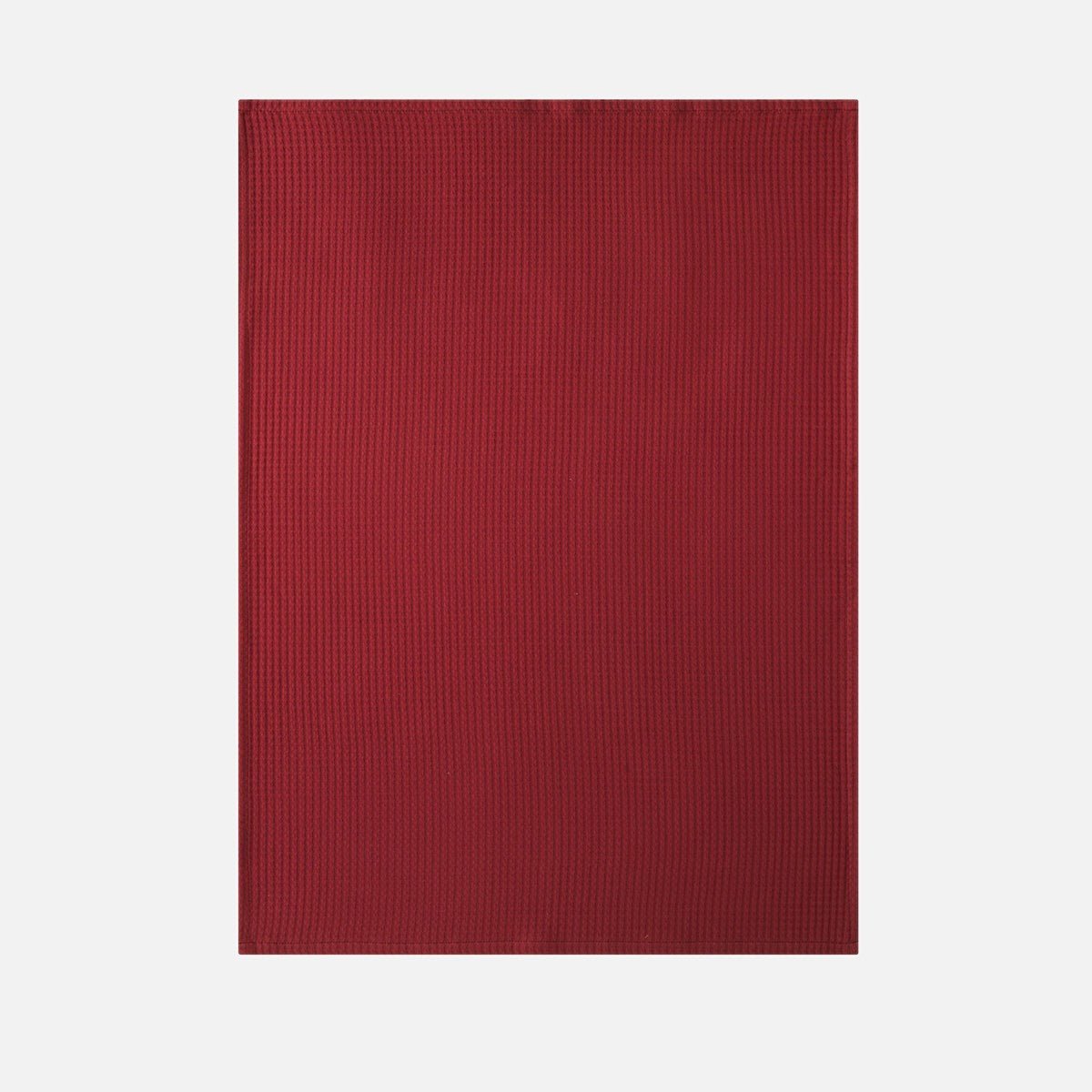 Torchon nid d'abeille en coton rouge, COUCKE