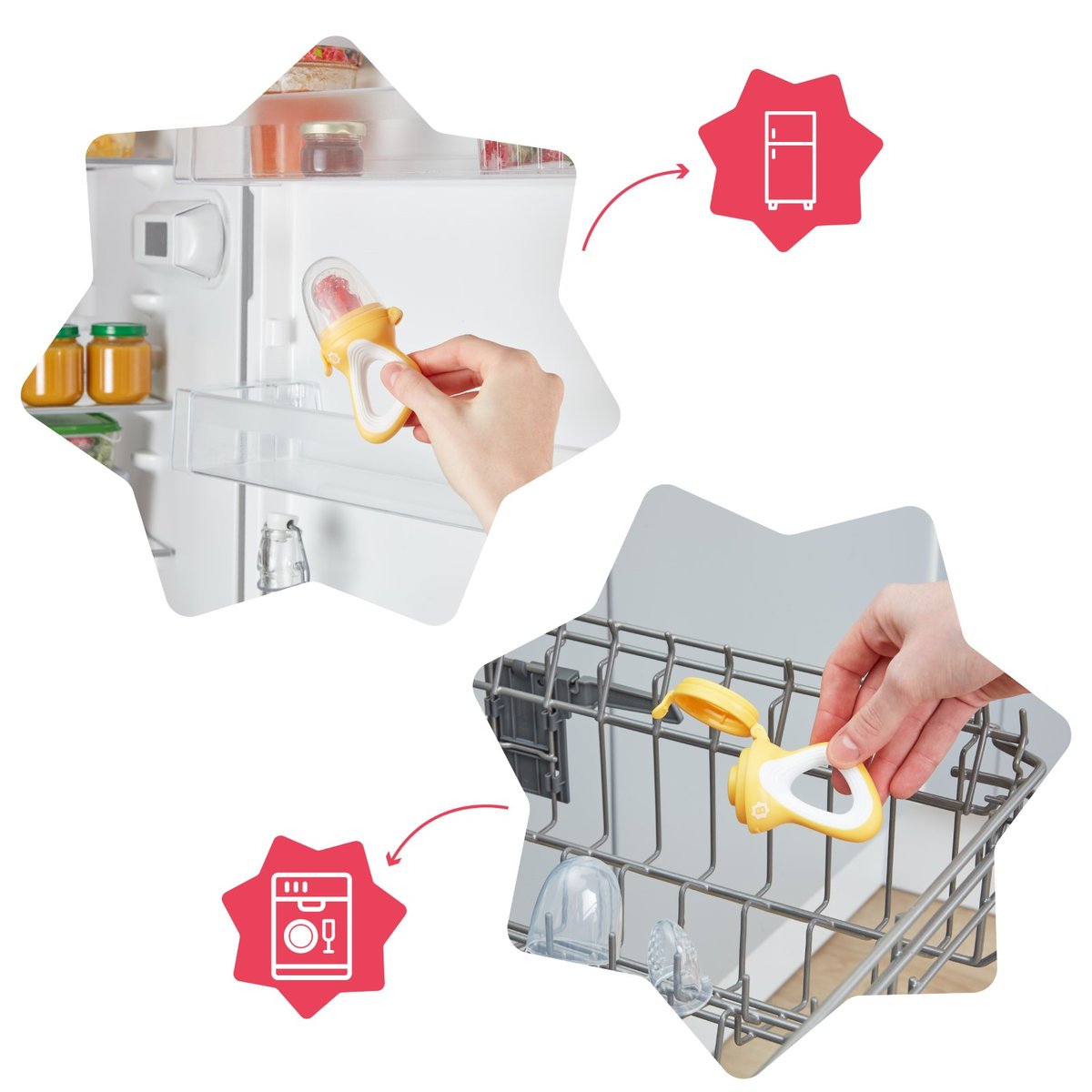 Grignoteuse bébé pour diversification alimentaire jaune, BADABULLE