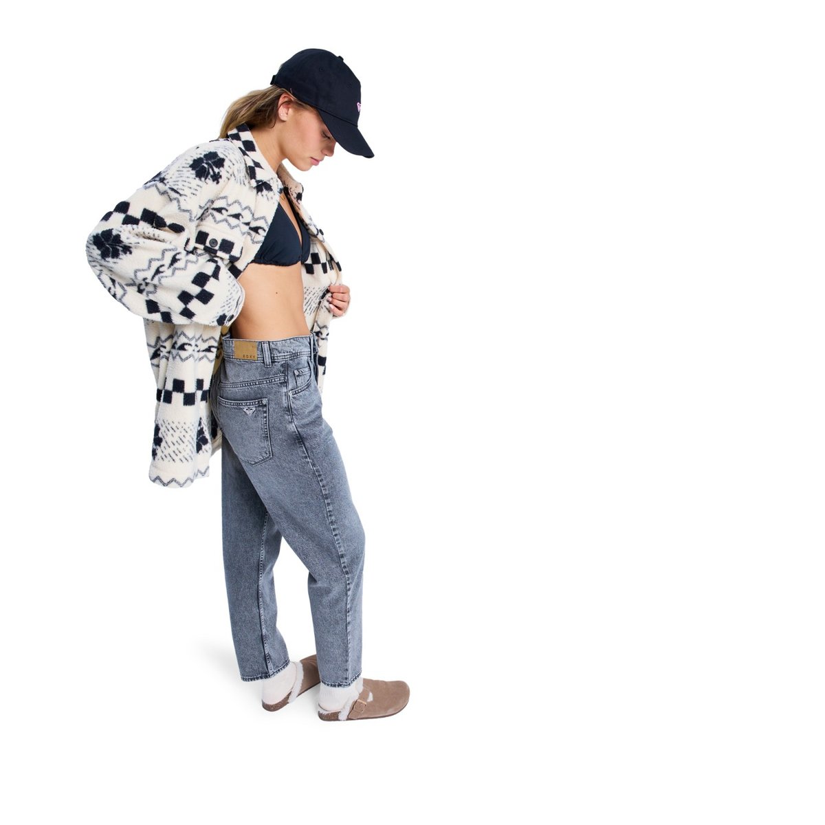 Jean droit en jean PATTI STRAIGHT MID GREY. gris mid grey, ROXY