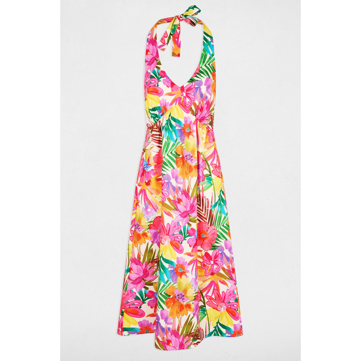 Robe col bénitier multicolore, MORGAN