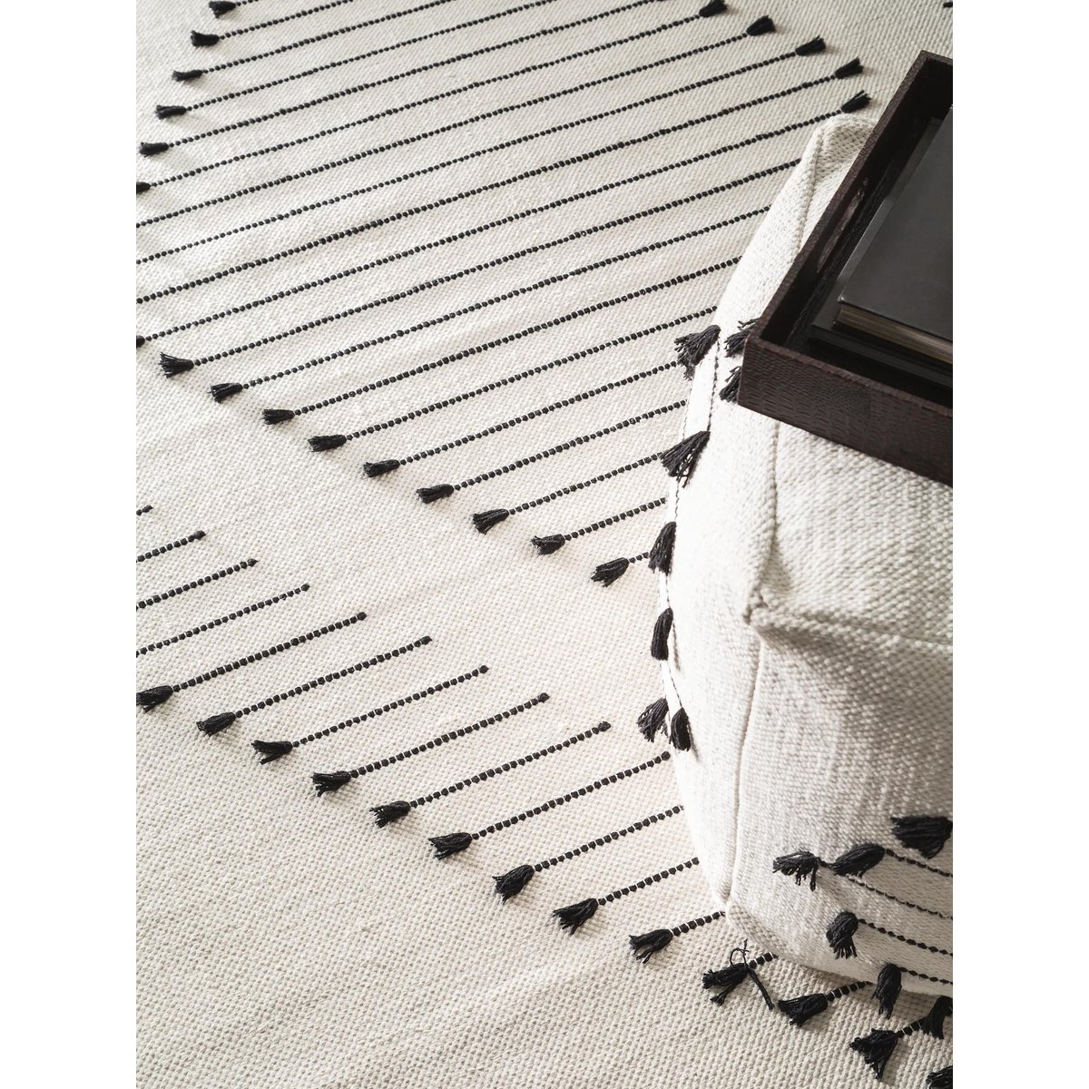 Tapis en coton tissé main BO ivory, BENUTA