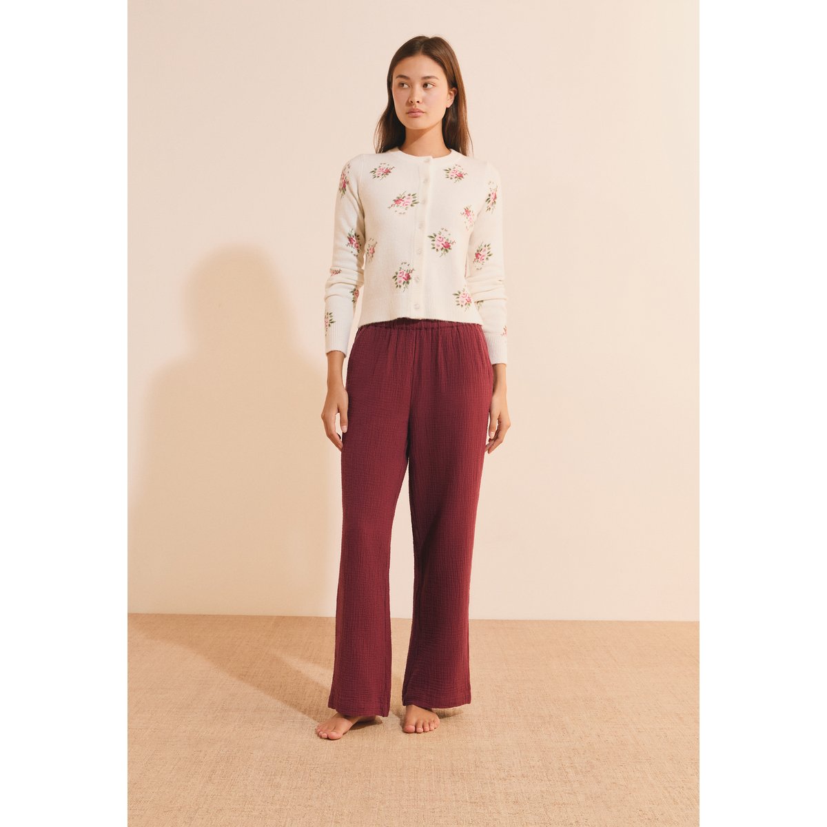ETAM PULL CLARKIA - GILET ecru, ETAM