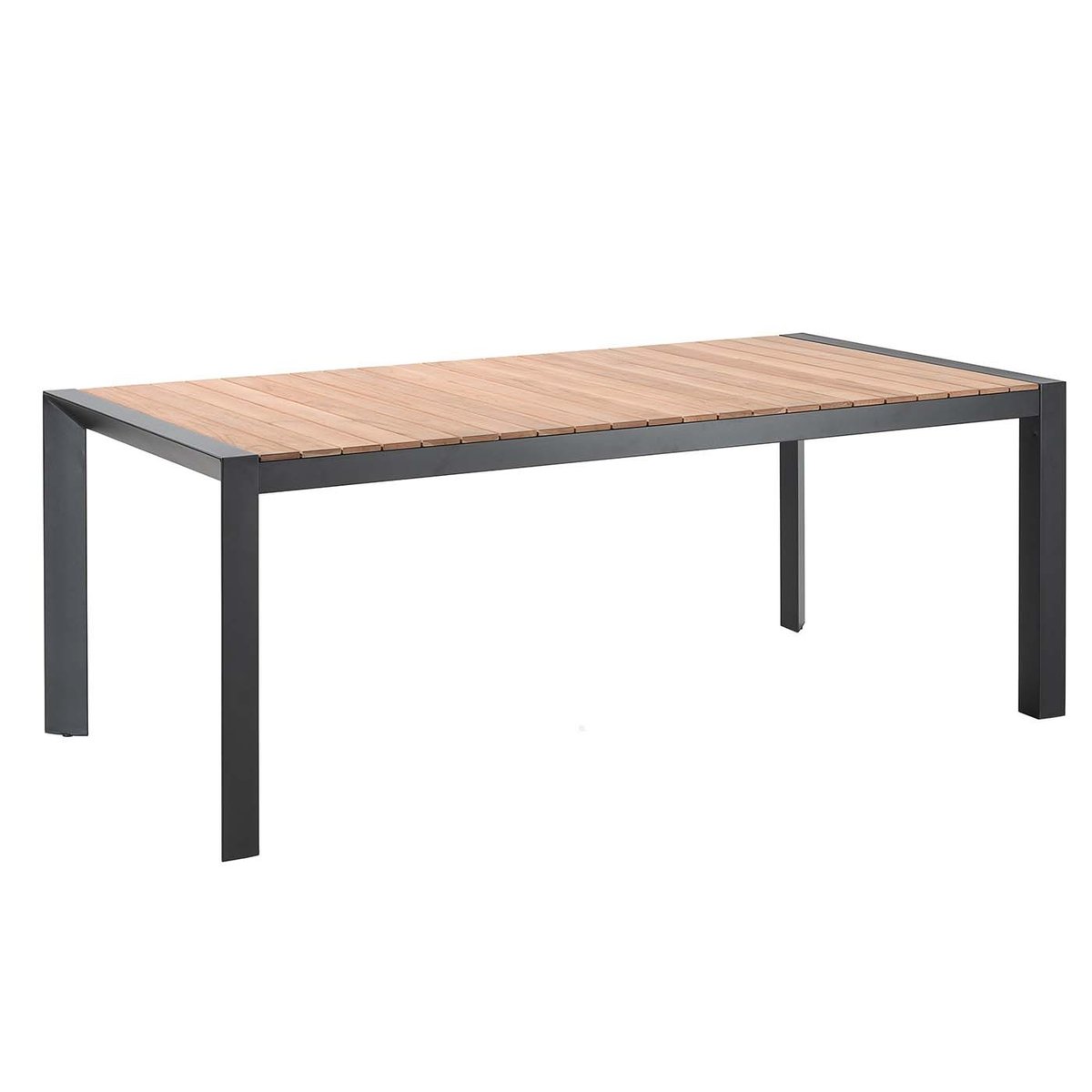Table de jardin en teck et aluminium, BRAGA noir, GESCOVA