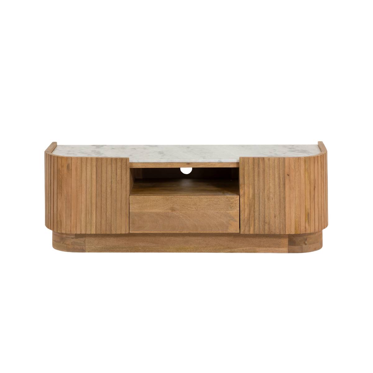 Meuble TV en bois de manguier ADLER bois clair, MADE IN MEUBLES