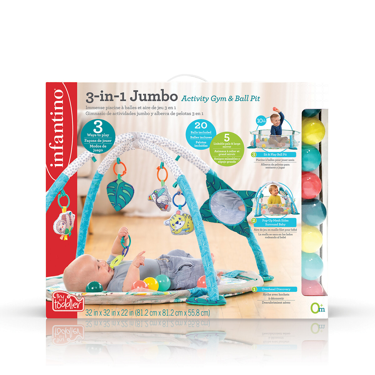 Aire de jeu évolutive 3 en 1 bleu/gris, INFANTINO