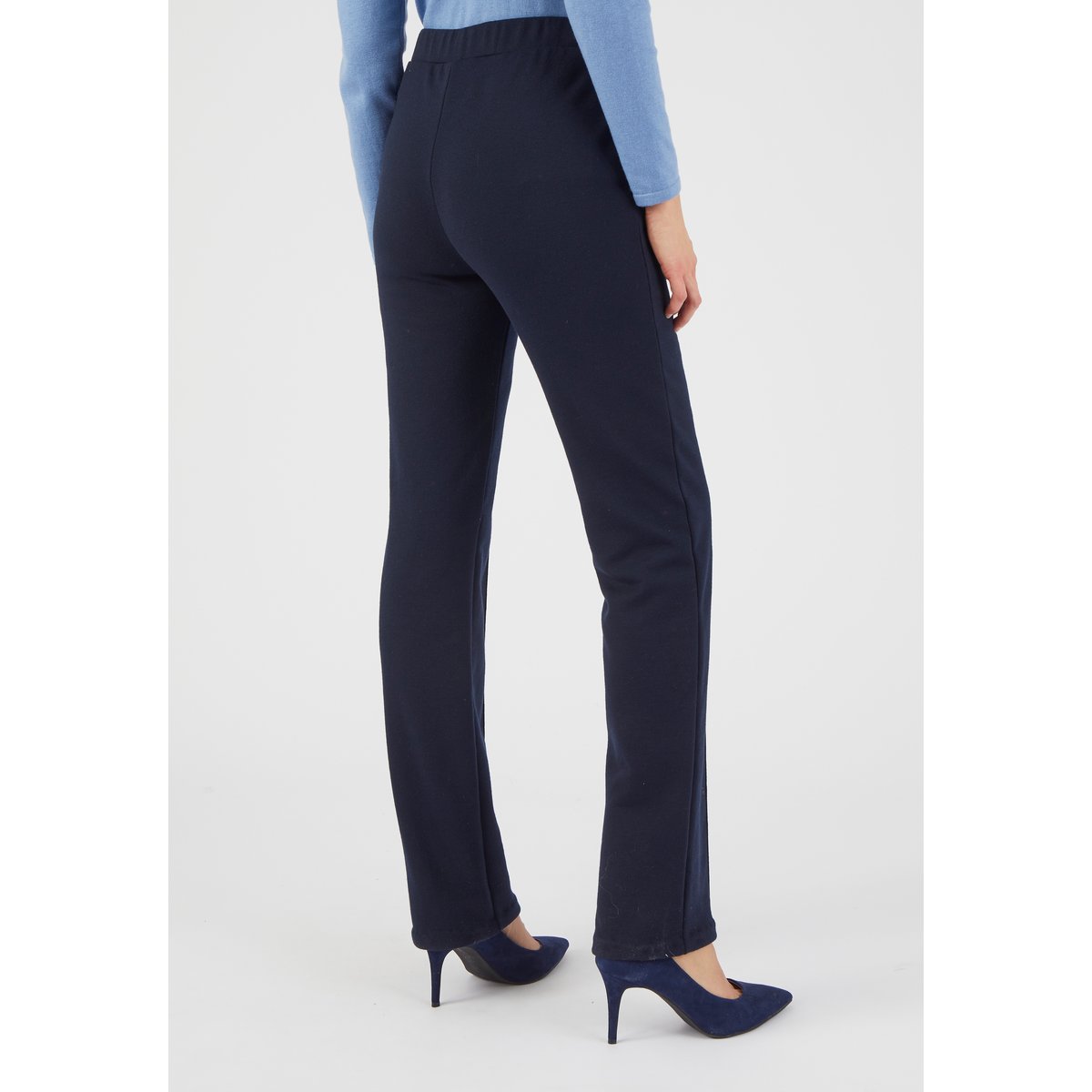 Pantalon droit maille milano Thermolactyl bleu marine, DAMART