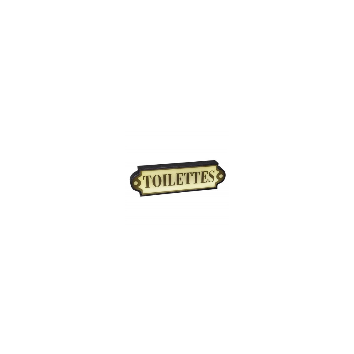 Plaque Signalétique Murale Lumineuse Toilettes Vintage marron, WADIGA