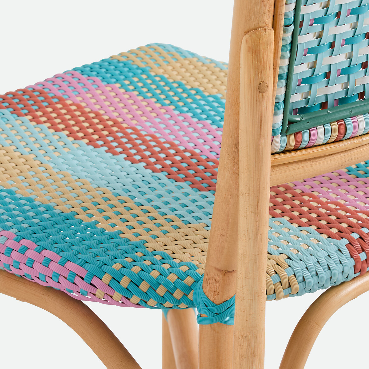 Lot de 2 chaises, en canne de rotin et résine tressée, MUSETTE bleu multicolore, LA REDOUTE INTERIEURS