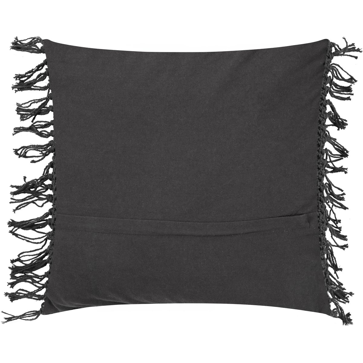 Housses de coussin macramé à franges RAFIKI-lot de 2 anthracite, MAGMA HEIMTEX