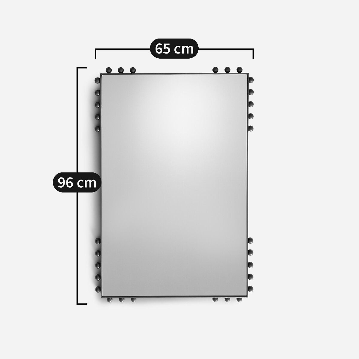 Arama Mirror with Nickel Lacquer Finish and Beaded Edging, H96cm black, AM.PM
