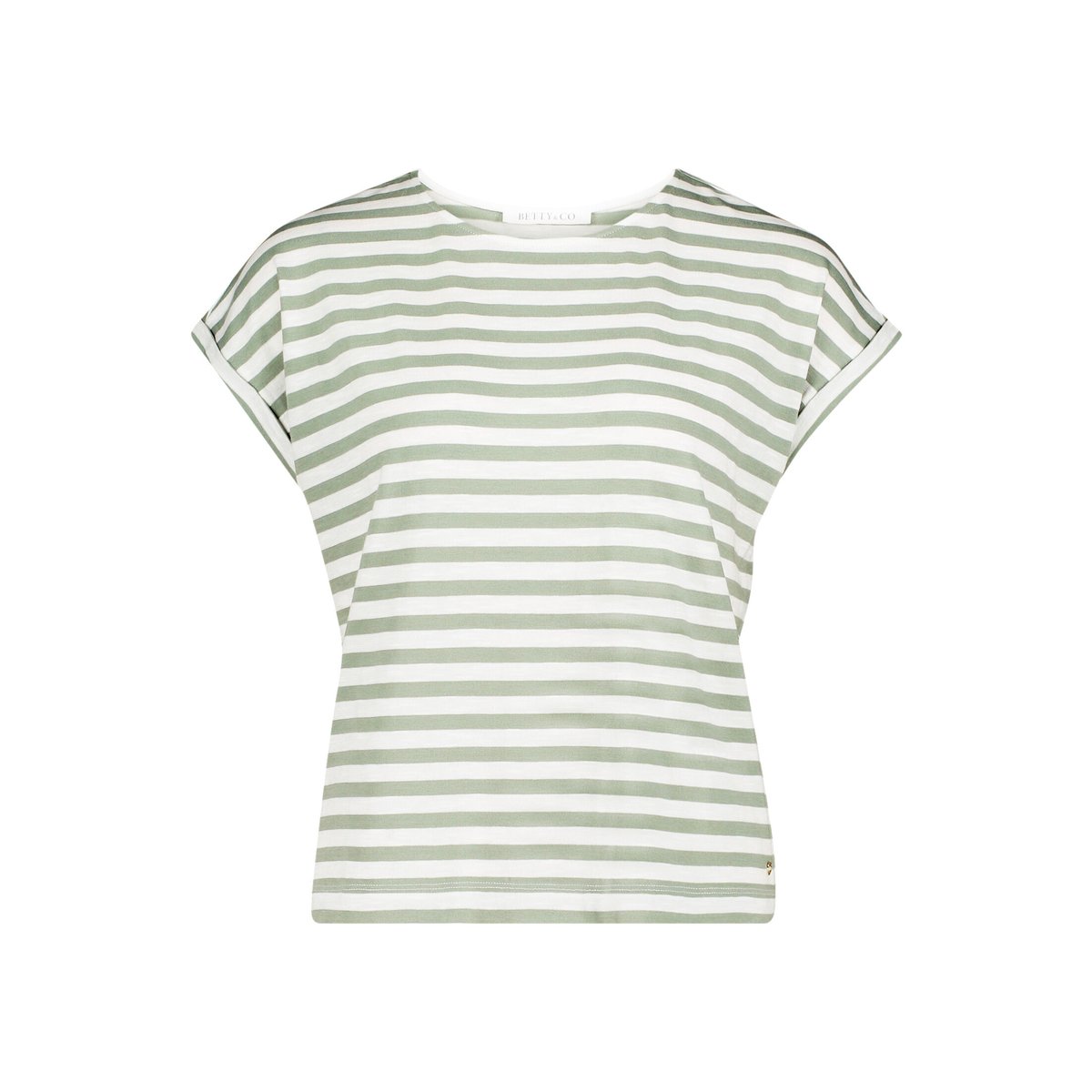 T-shirt à rainures à encolure ronde cream/green, BETTY & CO