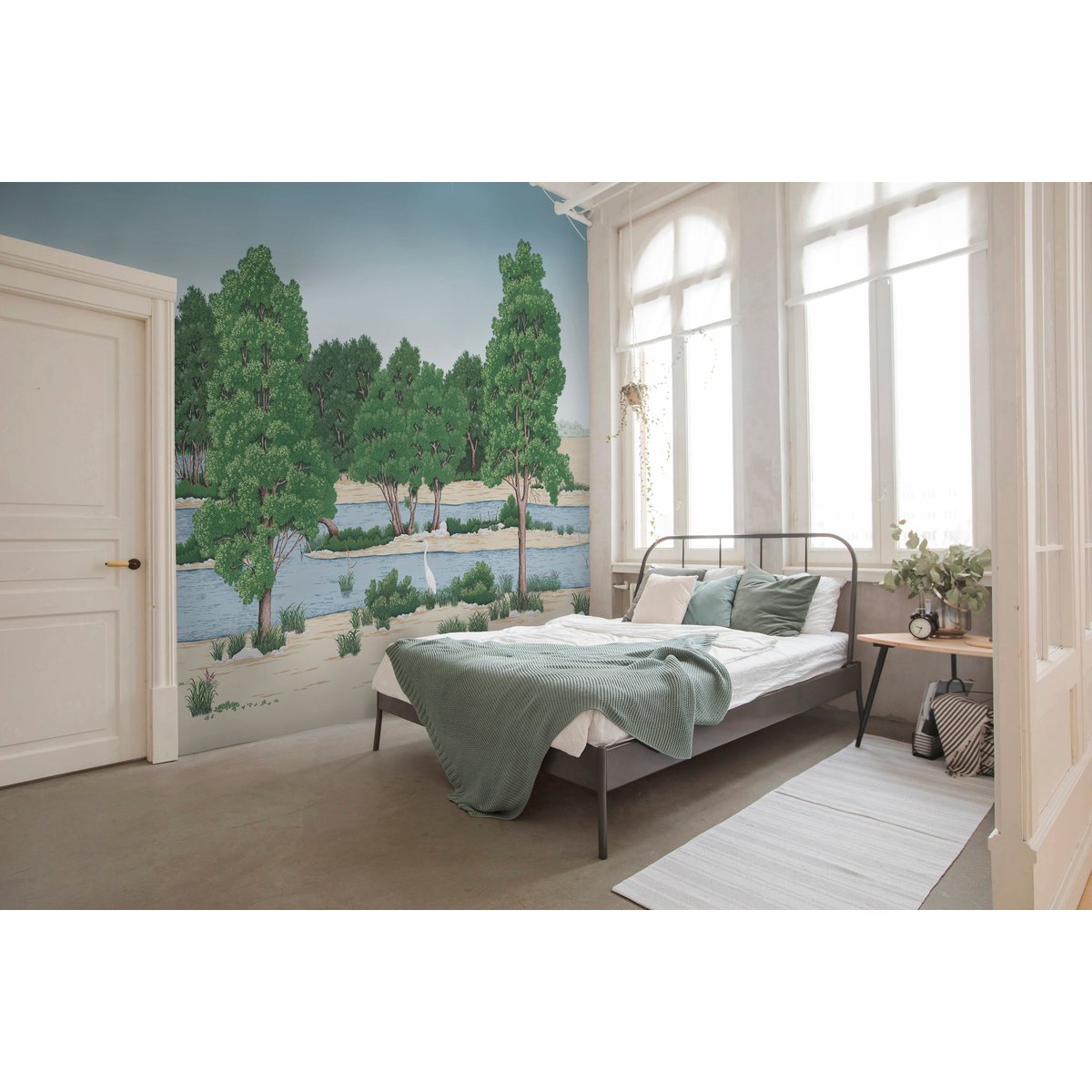 Papier peint panoramique Loire sauvage XL - Lés non raccordables 480 x 280 cm vert, LE PAPIERS DE NINON