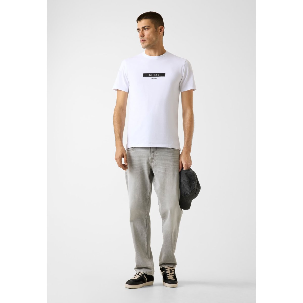 T-Shirt Logo Triangle blanc, GUESS