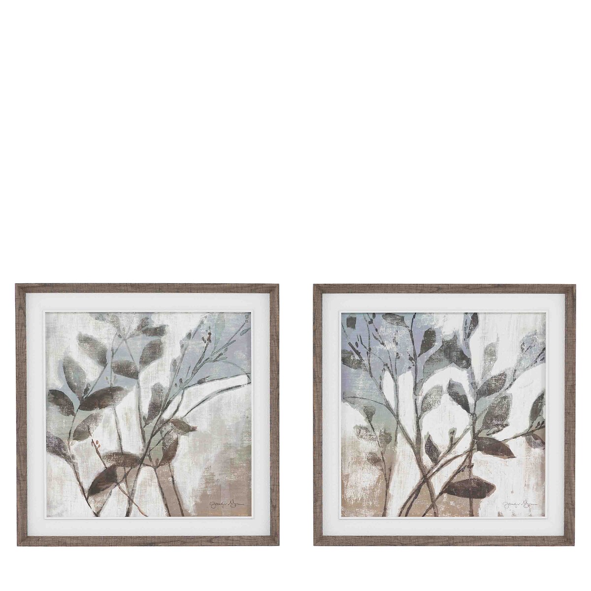 Set of 2 Foliage & Form Framed Canvas white, ÉDITÉ