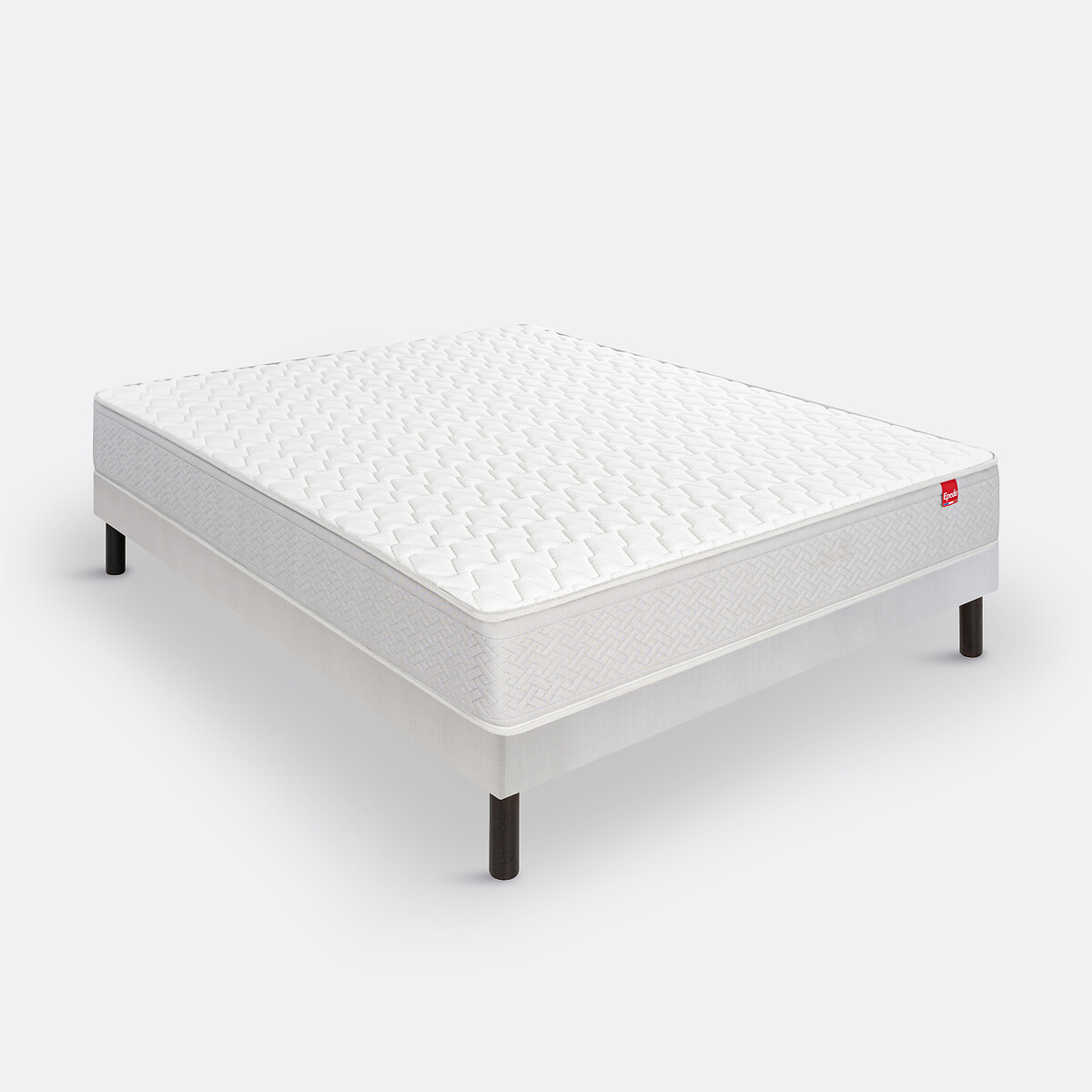 Matelas ressorts Multispire 3 zones, Dépaysant blanc/gris souris, EPEDA