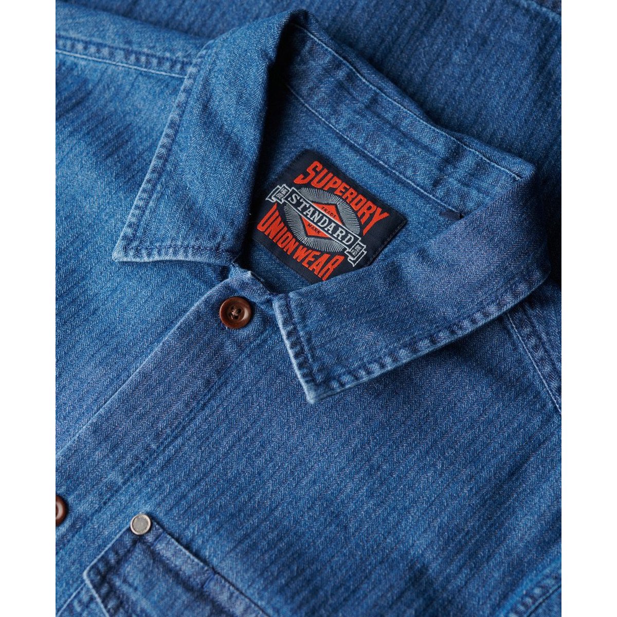 The Merchant Store - Surchemise indigo chevron indigo, SUPERDRY