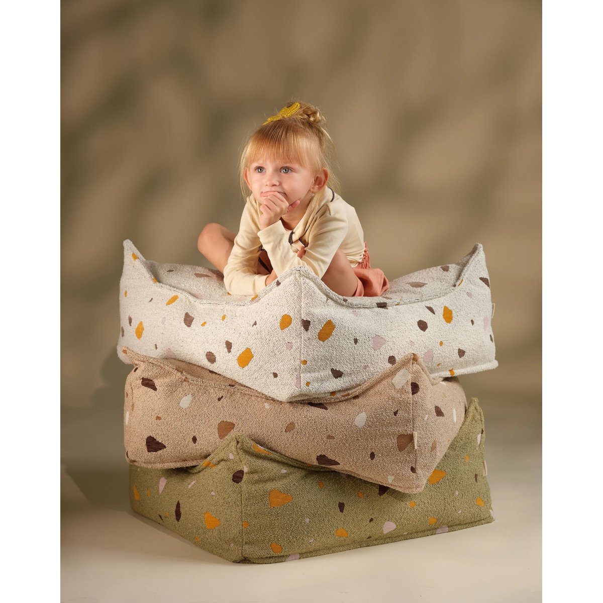 Coussin de Sol Ottoman Carré TERRAZZO sand, WIGIWAMA