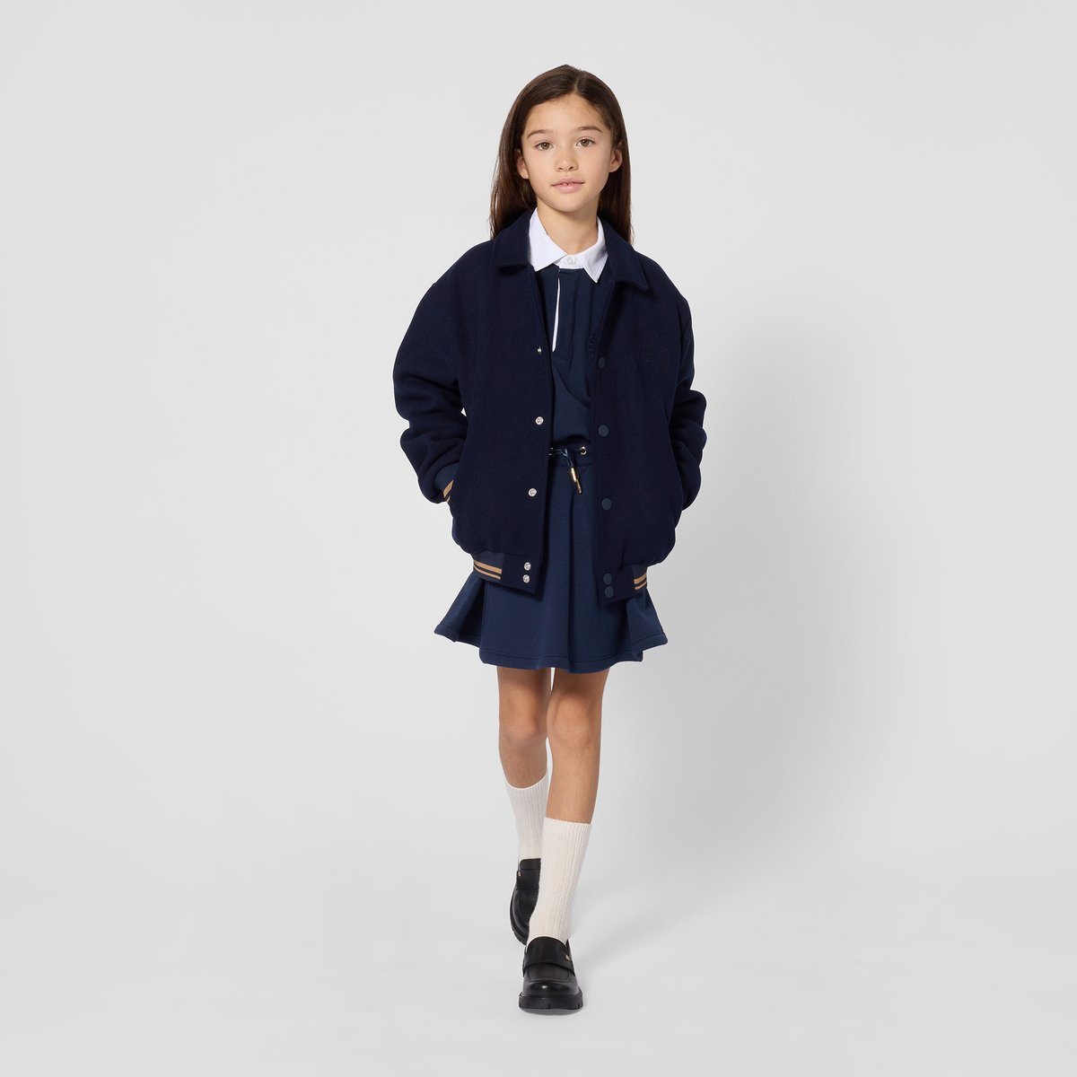 Polo manches longues bleu cargo, BOSS KIDSWEAR