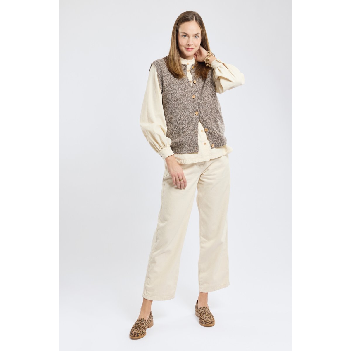 Cardigan sans manche Héritage en laine HERITAGE falcon mélangé, ARMOR-LUX
