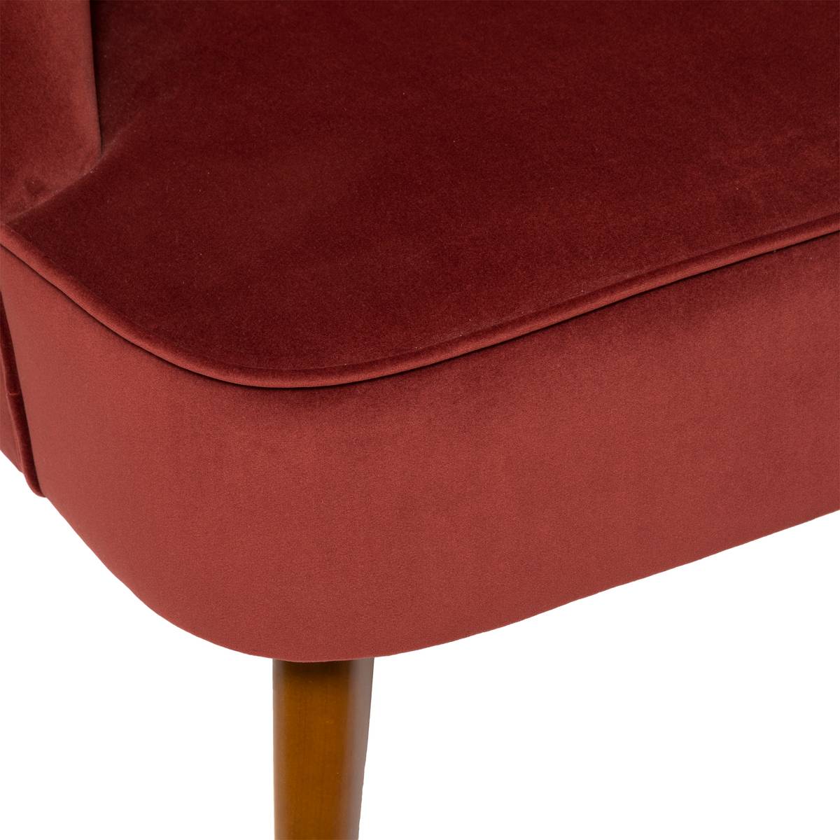 Fauteuil scandinave velours NAOVA terracotta, ATMOSPHERA