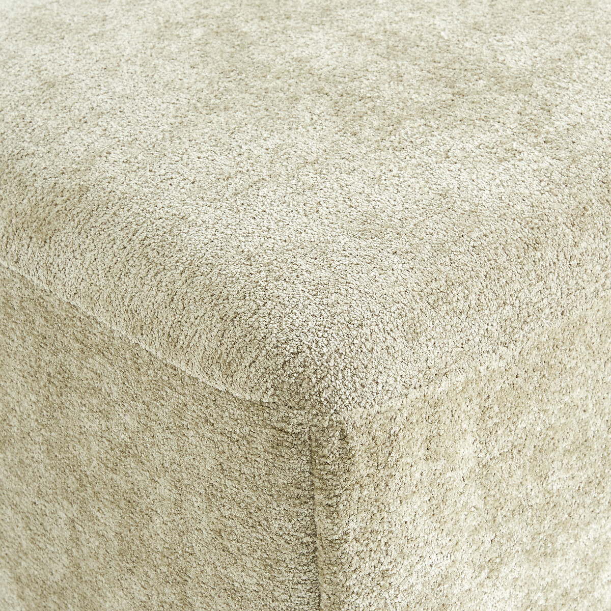 Elément pouf pour canapé modulable, en chenille épaisse, AMAD vert sauge, LA REDOUTE INTERIEURS