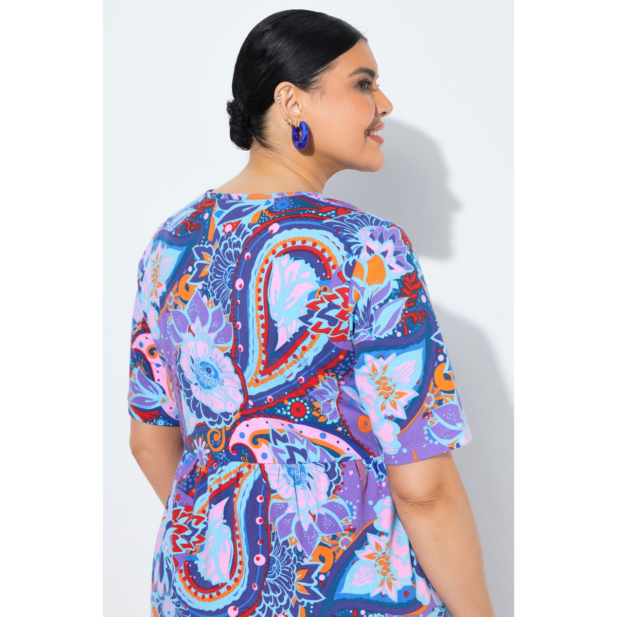 Robe maxi coupe évasée, poches violet, ULLA POPKEN