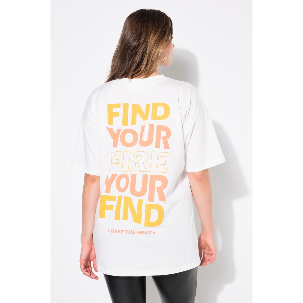 T-shirt oversize, imprimé fluo dans le dos blanc cassé, STUDIO UNTOLD