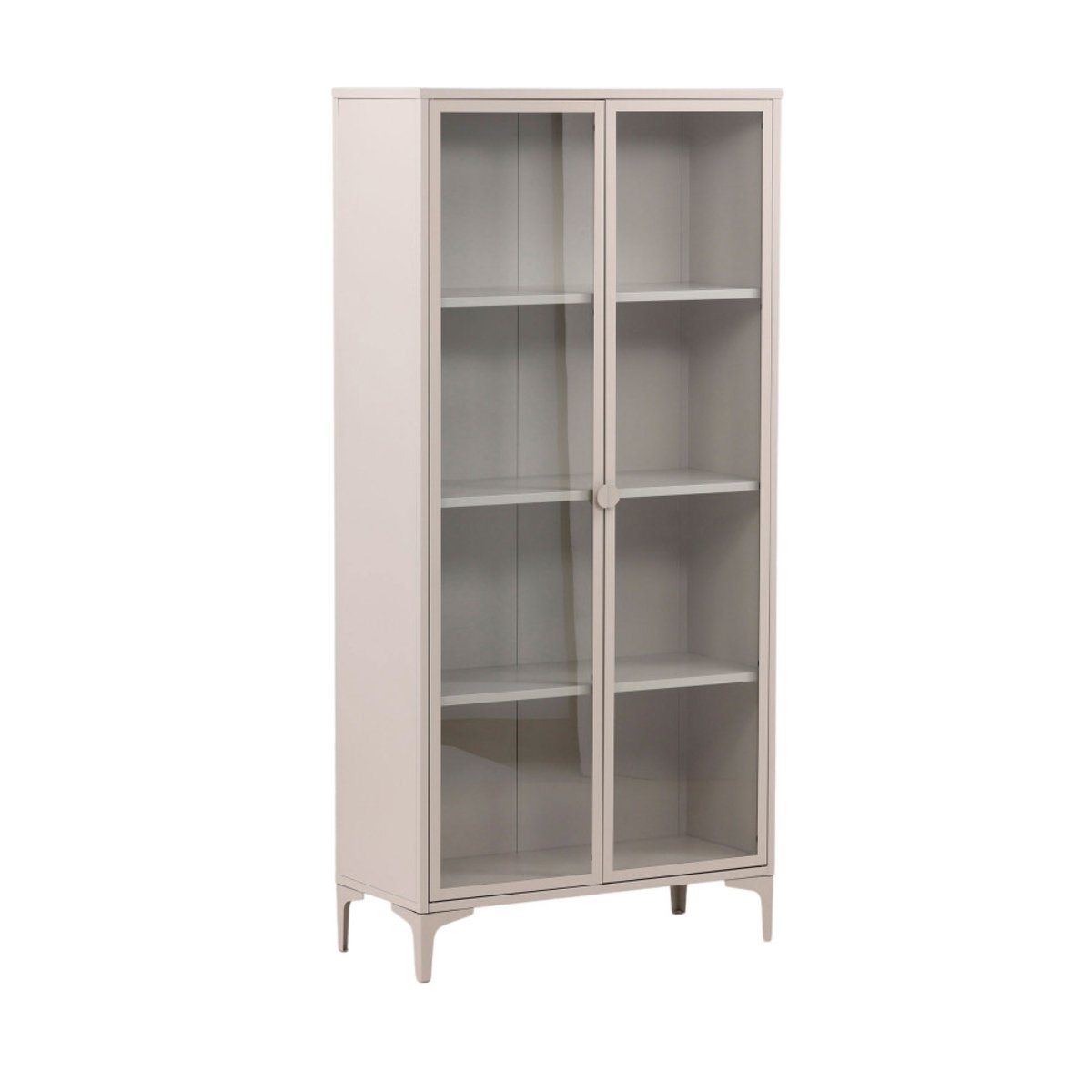 Vaisselier 2 portes en verre et métal H190cm- PIRING beige, VENTURE HOME