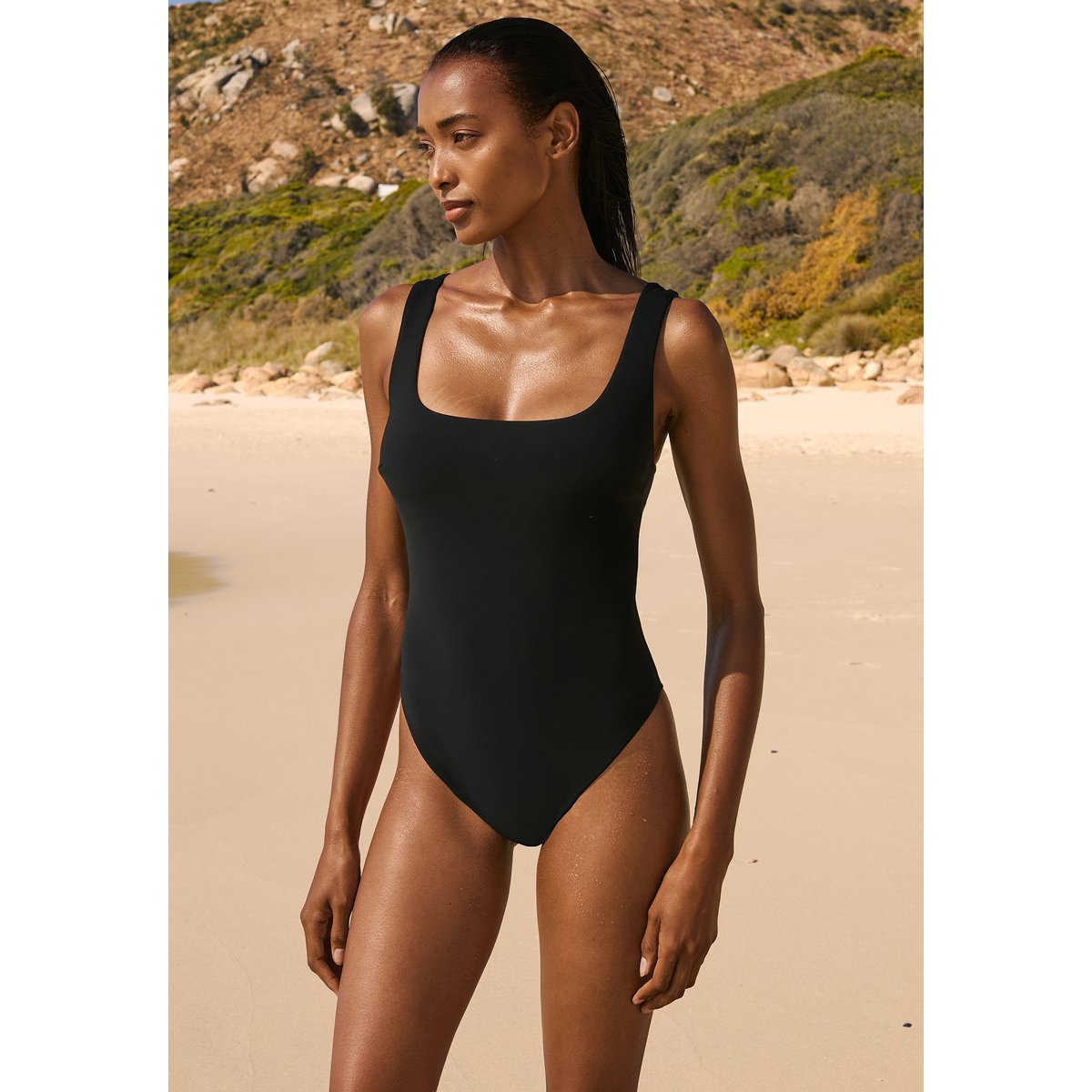 Maillot de bain 1 pièce menstruel avec pads amovibles - Flux léger PERIOD SWIM noir, ETAM