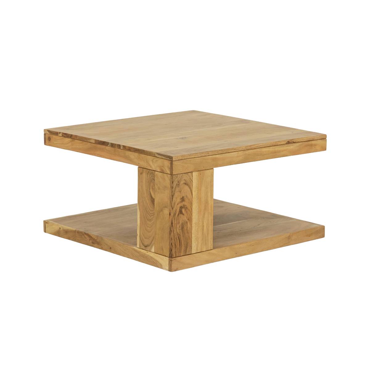 Table basse en bois d'acacia carrée CAËL bois clair, MADE IN MEUBLES