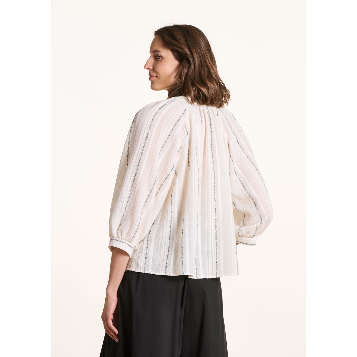 Chemise ample à rayures ecru, LA FEE MARABOUTEE