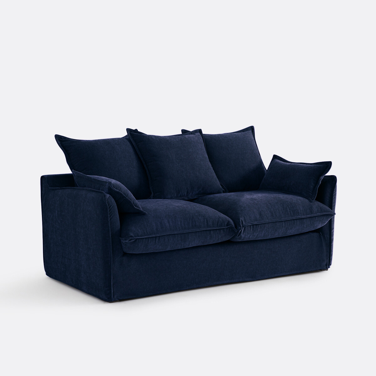 Canapé convertible, 2 ou 3 places, déhoussable, polyester chiné, ODNA bleu nuit, LA REDOUTE INTERIEURS