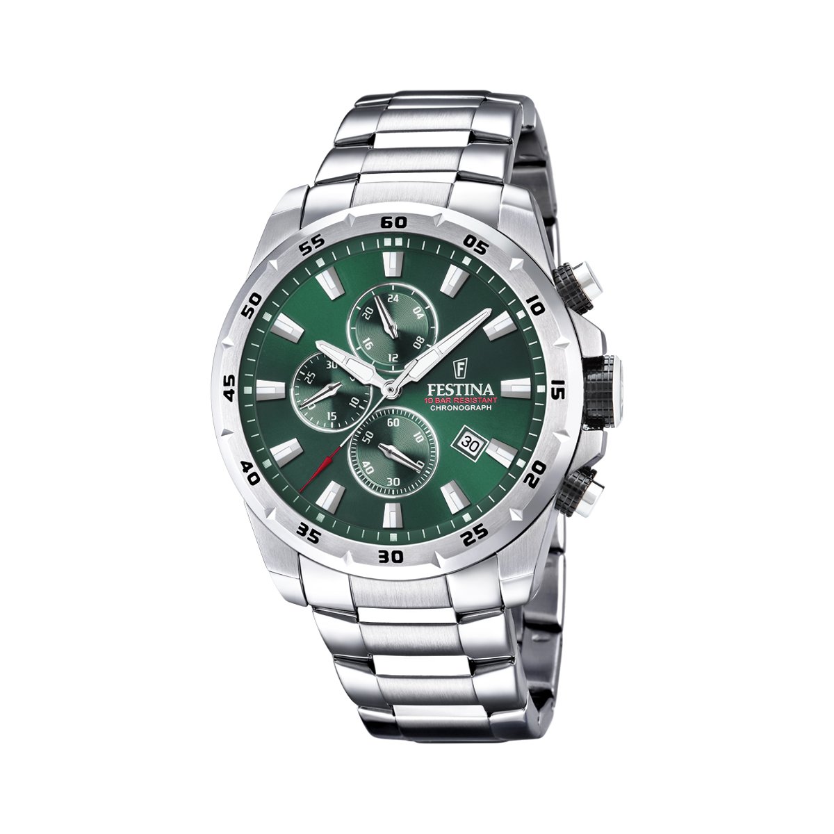 Montre Analogique  CHRONOSPORT argenté vert argenté, FESTINA