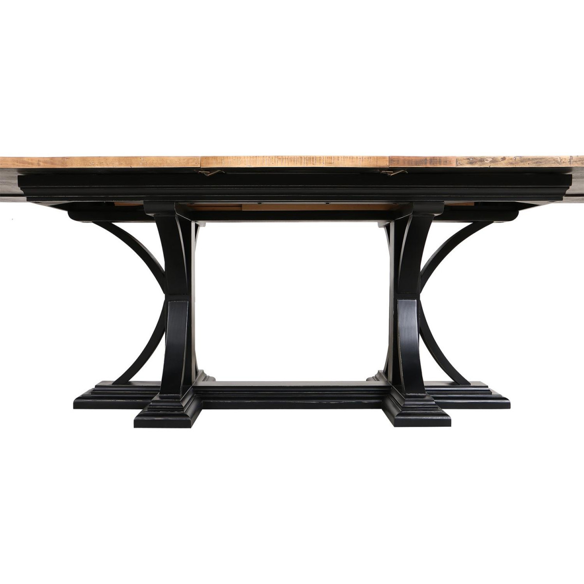 Table rectangulaire extensible 1 allonge - noir, INTERIOR'S