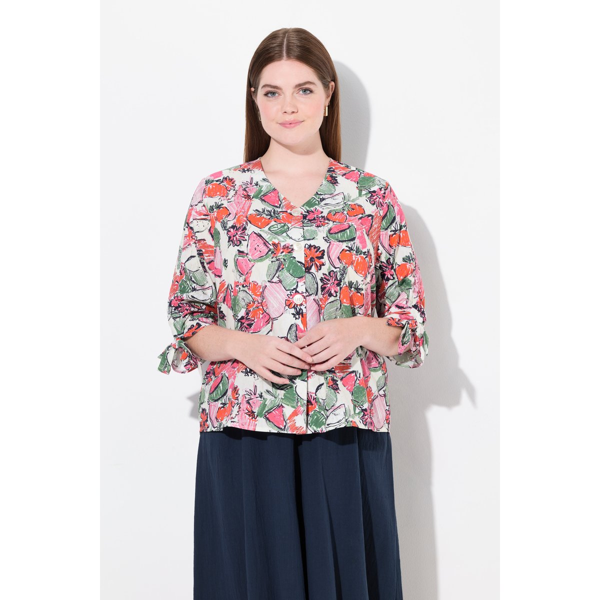 Blouse, Coupe Oversize, Encolure V argile cuite, ULLA POPKEN