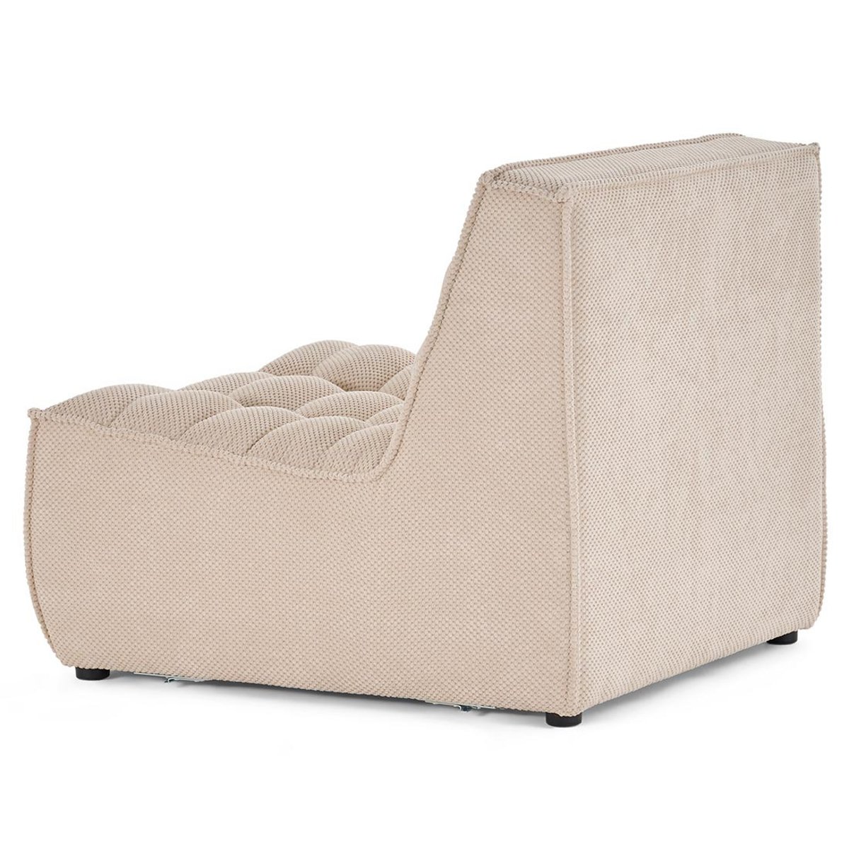 Fauteuil modulable en velours texturé, ELLIE beige, BEST MOBILIER