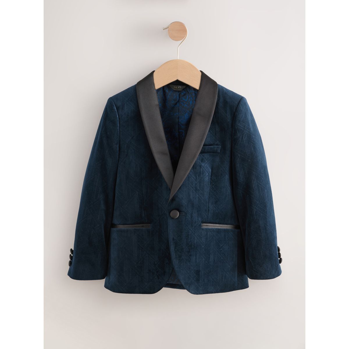 Blazer en velours texturé bleu marine, NEXT