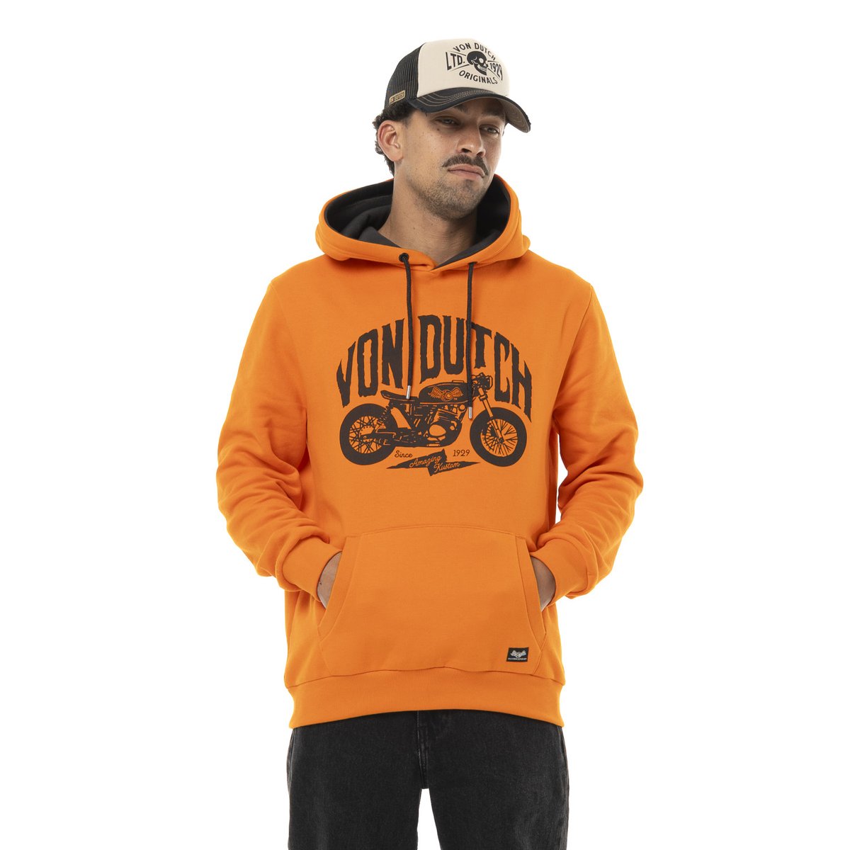 Sweat À capuche Cordon de serrage Spirit orange/noir, VON DUTCH