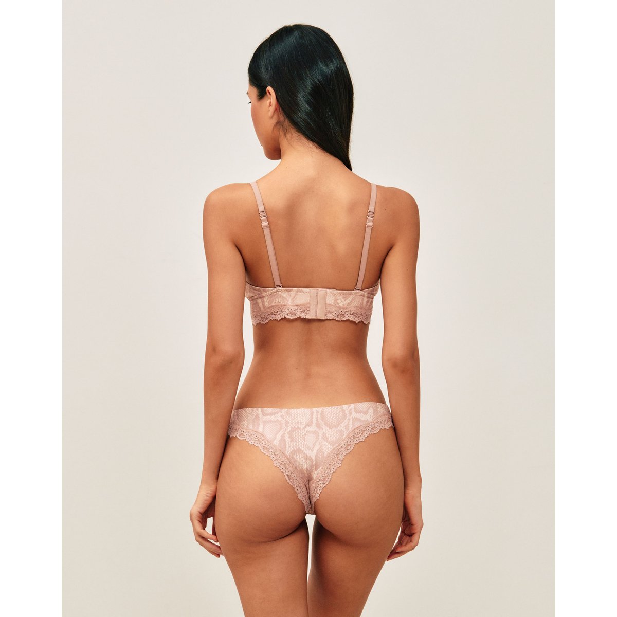 Tanga en microfibre imprimé serpent NEW SOFTIZ marron clair, UNDIZ