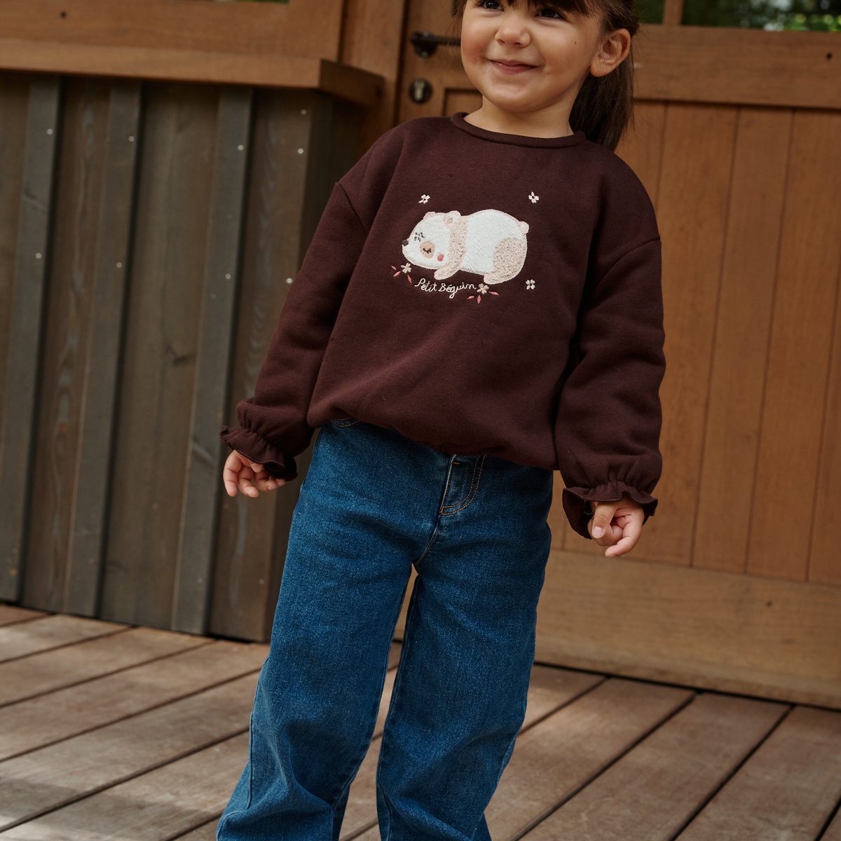 Jean enfant wide leg bleu, PETIT BEGUIN