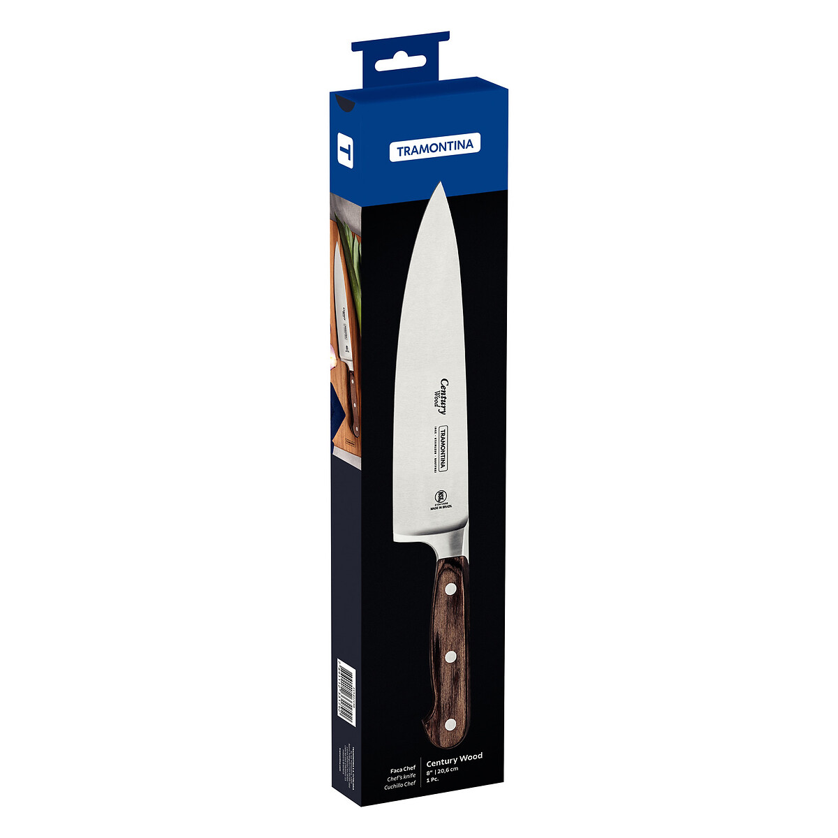 Faca Chef Century Wood 8", Tramontina madeira, TRAMONTINA