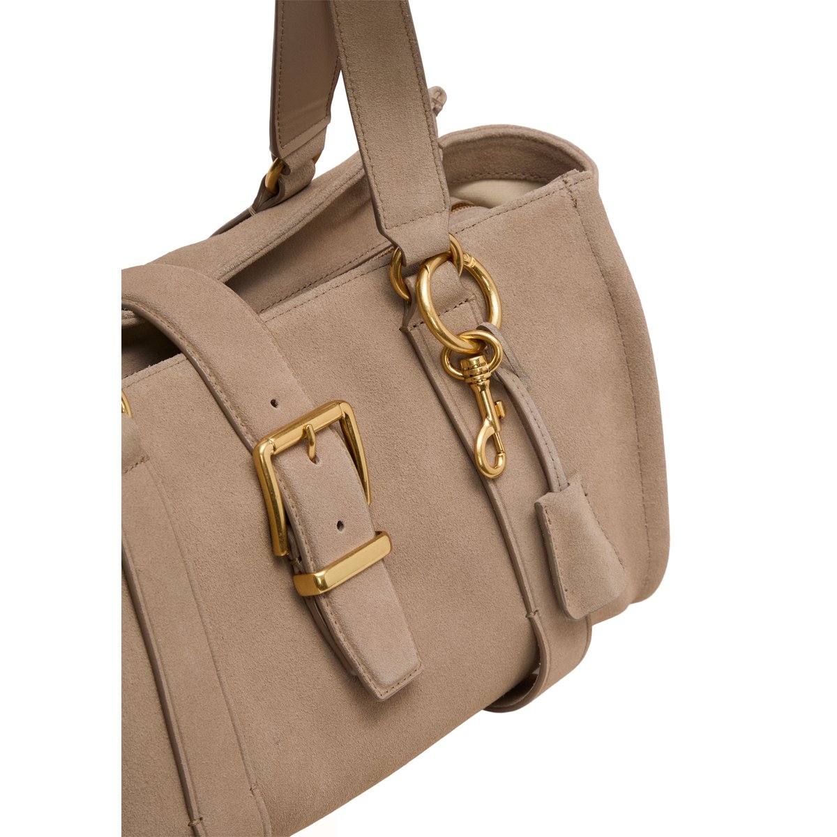 Shopper en cuir velours doux marron, MARC O'POLO