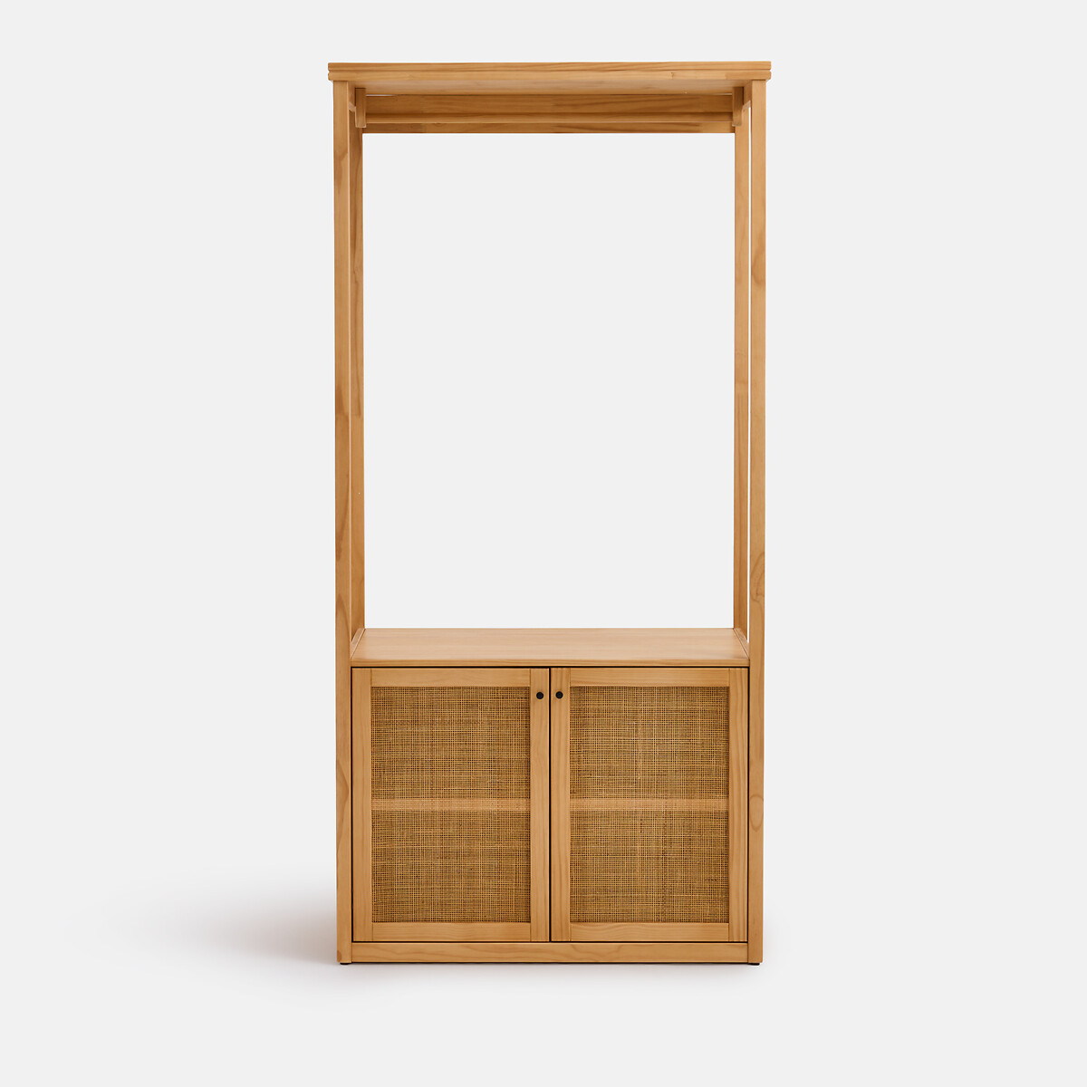 Kleedmodule, 1 open kast, 2 deuren, massief grenen en riet, GABIN naturel, LA REDOUTE INTERIEURS