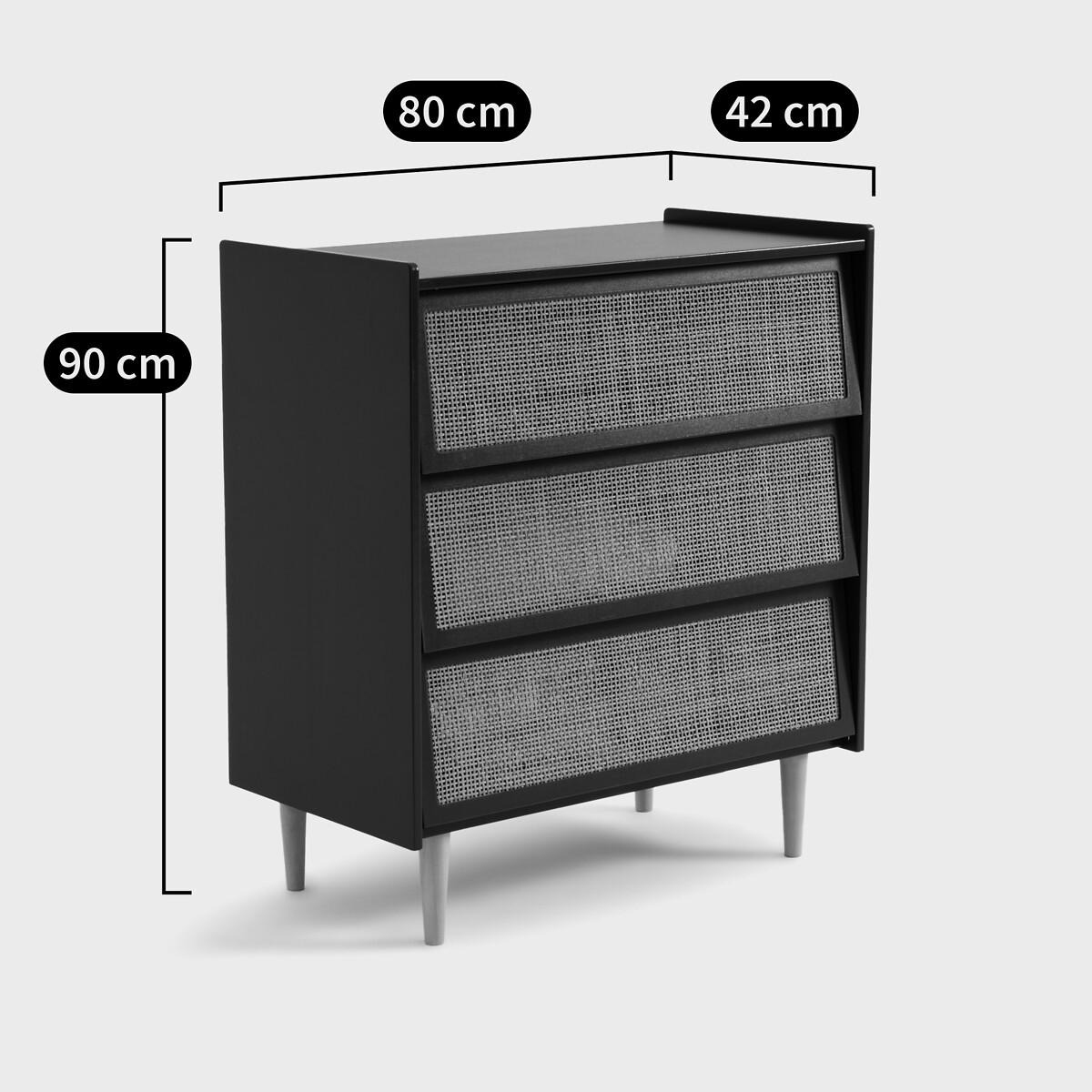 Cassettiera in vimini a 3 cassetti, Kaya verderame, LA REDOUTE INTERIEURS