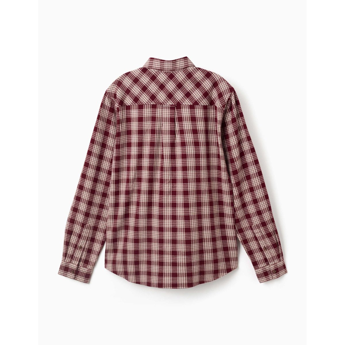 Chemise en coton à manches longues à carreaux You&Me rouge foncé, ZIPPY