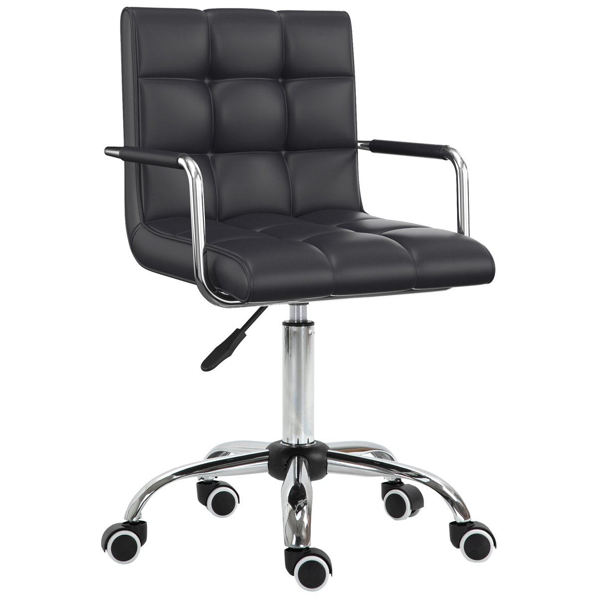 Chaise de bureau Métal noir, HOMCOM