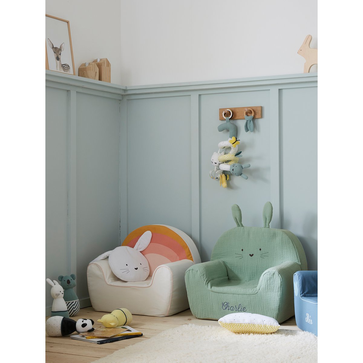 Fauteuil en mousse Lapin vert, VERTBAUDET