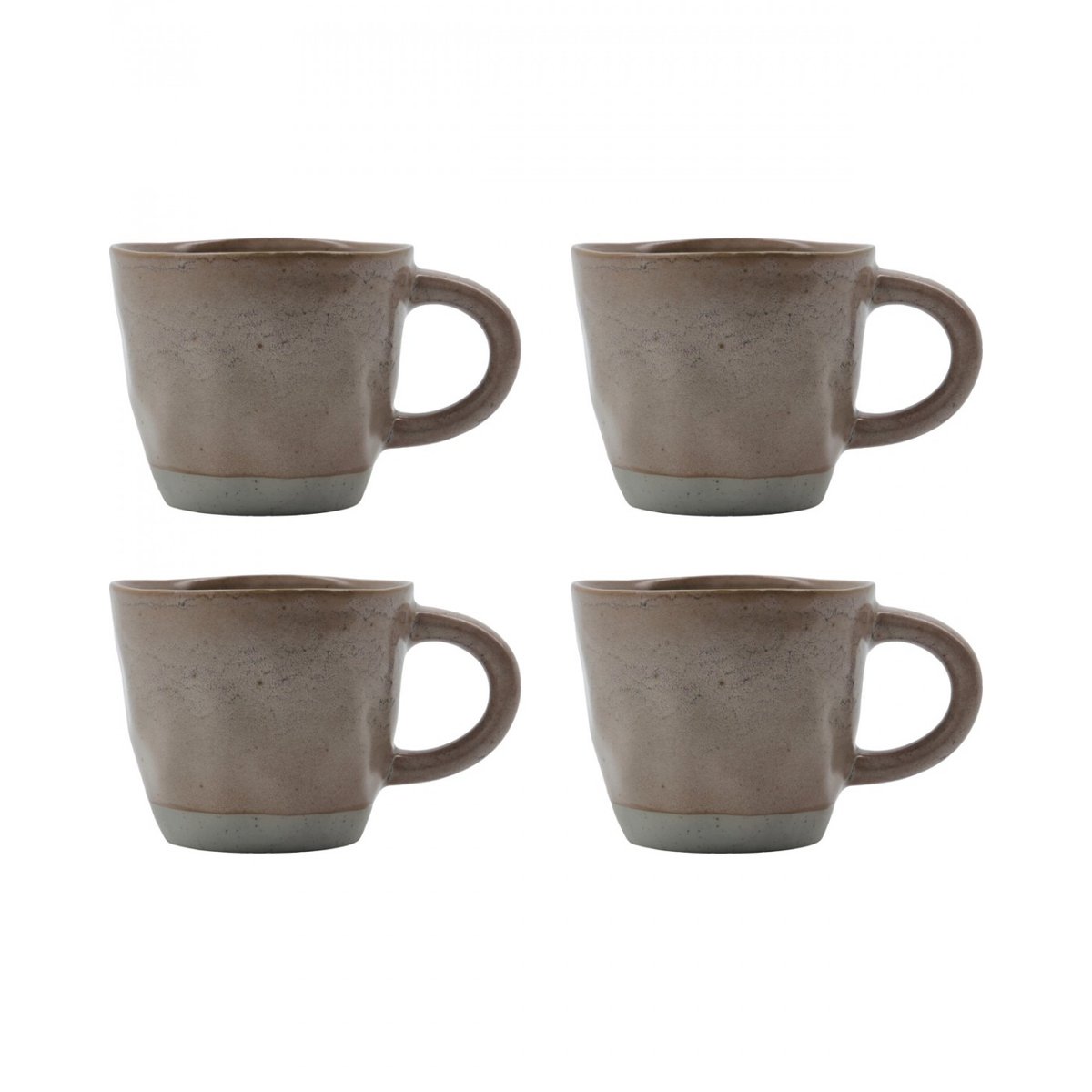 Lot de 4 tasses en grès Vida rose, HOUSE DOCTOR