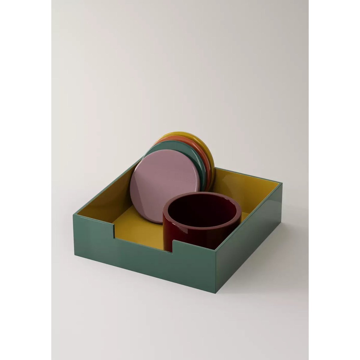 Porte-serviettes en bois bicolore curry, MANGO HOME