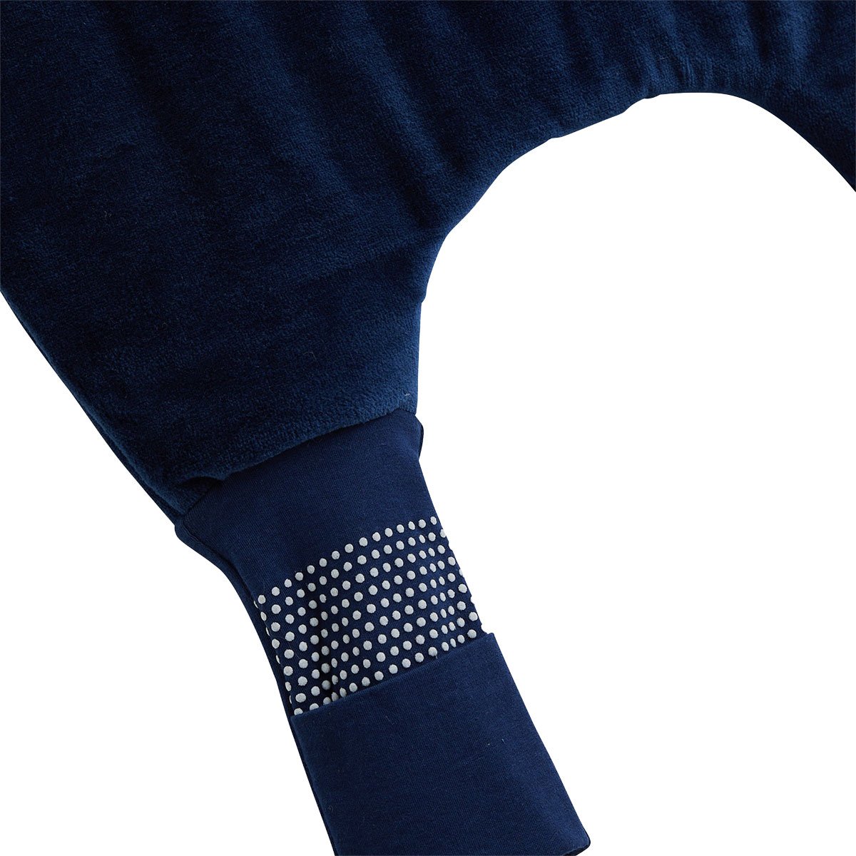 Turbulette d'hiver en velours avec pieds retroussables et manches amovibles Ollie bleu, PETIT BEGUIN